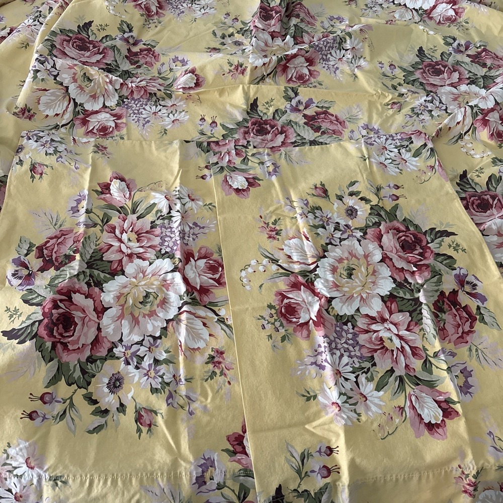 Vintage Ralph Lauren Sophie Brooke Queen Size Sheet Set fitted flat 2 pillowcase